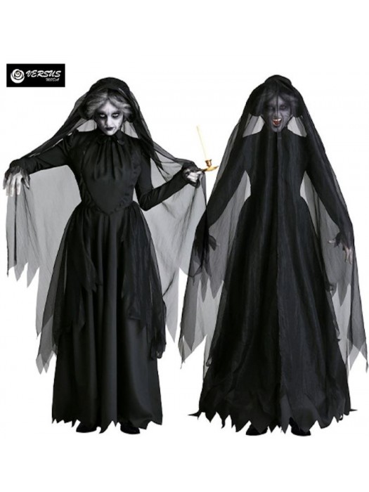 Vestito Carnevale Halloween Strega Vampiro Fantasma Cosplay Costume STREGA03